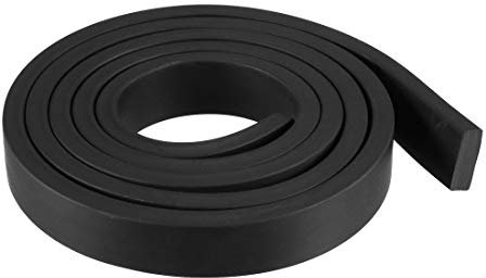 sourcing map Gummidichtung Gummistreifen Massiver Rechteck 15mm Breit, 5mm Dick, 1 Meter Lang, Schwarz