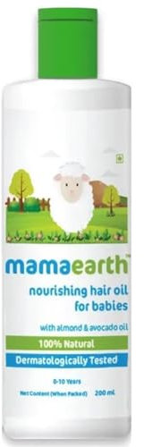 Mamaearth Nourishing Baby Hair Oil, with Almond & Avocado Oil white 200 ml (Pack of 1)