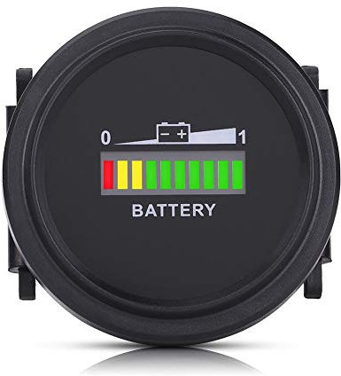 EVGATSAUTO LED Digital Battery Indicator Meter Gauge Fit for Cart 12V/24V/36V/48V/72V