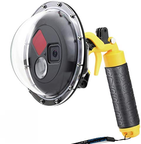 SOONSUN Kuppelanschluss für GoPro Hero 8 schwarz, Kuppelobjektiv, wasserdichtes Gehäuse mit Auslöser und schwimmendem Handgriff für GoPro HERO8 schwarze Kamera, eingebauter umschaltbarer Rotfilter