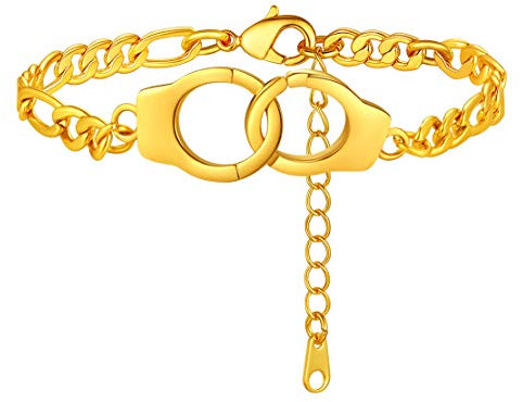 FindChic Bracelet de Cheville Or Palque Menotte Chaine de Pied Femme Inoxydable 22 cm Raglable Chaines Fille Ajustable Bijoux Plage Ete Vacance