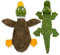 2-in-1 Quietschendes Hundespielzeug mit weichem, strapazierfähigem Stoff für kleine, mittlere und große Haustiere by Best Pet Supplies -Keine Füllung für das Spielen im Haus, Ente & Alligator, size S