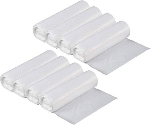 200 Sacs Poubelle Grande Capacité 110L - Lien de Fermeture, Ultra Résistant, Anti-Fuites, Transparents - 8 Rouleaux de 25 sacs