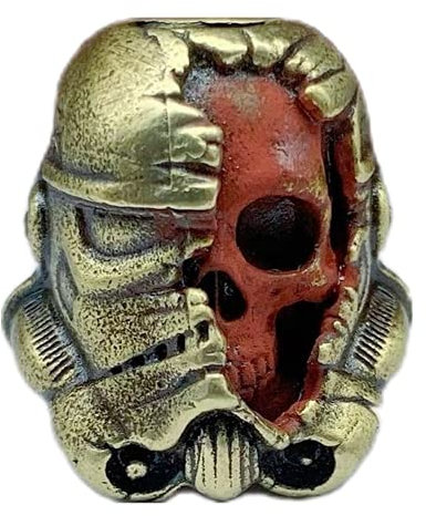 TAOYATAO Brass Soldier EDC Paracord Schlüsselanhänger Perlenarmband & Halskette Anhänger Zubehör – Messing rotes Gesicht