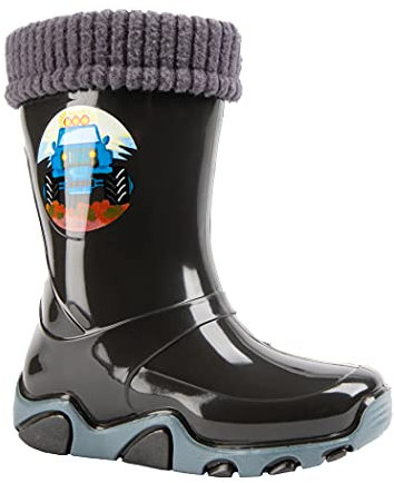 DEMAR Kinder Gummistiefel gefüttert STORMER LUX (28/29, Graphit)