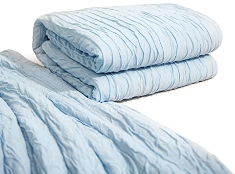 Sunveno Babydecke, zweiseitig Bettdecke, Kuscheldecke aus Hautfreundlicher Atmungsaktiver Modaler Stoff, Warme Faser, Wende-Steppdecke, Maschinenwaschbar, Baby-Steppdecke (Blau, 70 x 100 cm)