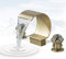 BANGPU Hoher Bogen Wasserfall Badezimmer Waschbecken Wasserhahn Breit 3 Löcher 2 Kristallgriffe Messing Waschtisch Wasserhahn 8 Zoll Wasserfall Waschbecken Mischbatterie Gebürstetes Gold