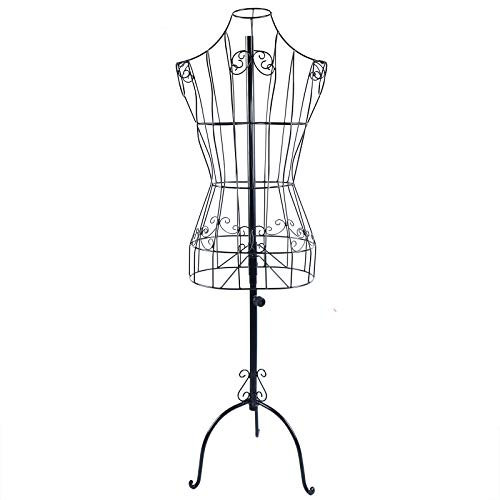 Metall Schneiderpuppe Mannequin Büste im Vintage Antik-Look Kleiderpuppe Schaufensterpuppe weiblich als Dekobüste oder Kleiderständer zu verwenden für Kostümbildner,Boutiquen,höhenverstellbar