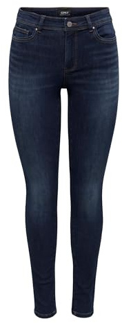 Only ONLWAUW Mid SK DNM BJ581 Noos, Jeans aux Femmes, Dark Blue Denim, XS/32