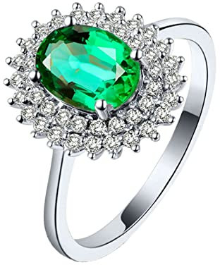 Dsnyu 750 Weißgold Freundschaftsringe Weißgold 1.2ct Labor Erstellt Smaragd Moissanite Trauringe Unique Jewelry 47 (15.0)