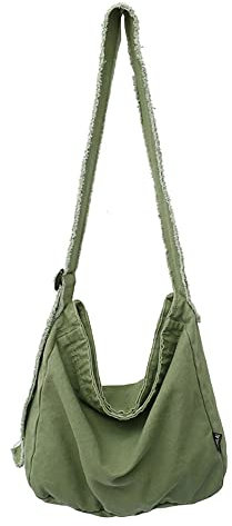 Sumleno Grunge Bag Hobo Boho Hippie Crossbody Bag Sling Monederos para oficina, compras, viajes, estética Y2k, Verde militar
