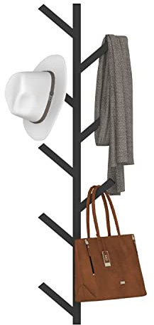 VEDECASA Wall Mounted Coat Rack & Hat Rack Black Metal Wall Coat Rack Tree Shaped Holder Hanger Coat Rack for Baseball Caps, Coats, Hats, Bags, Umbrella,Easy to Assemble
