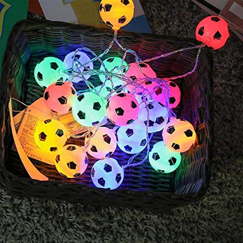 LED Fußball Lichterketten LED Lichterkette Bunt 3M 20LED Schlafzimmer Home Party Weihnachten Dekorative Fußball Lichterketten für 2022 World Cup fußball Decor Deko BarFußball