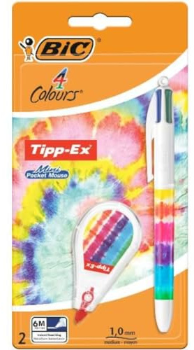BIC 4 COLOURS TIE DYE + Korrektor TIPP-EX