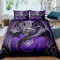 Parure de Lit 220x240 Adulte Dragon Squelette Violet Housse de Couette 2 Personnes avec Fermeture Éclair Doux Confortable Respirant Microfibre Housse de Couette et 2 Taie d'oreiller 65x65 cm