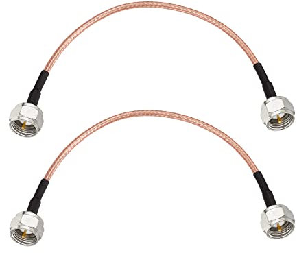 Superbat Cable F-Type 15cm,2Pieza F Macho a Macho RG179 de Cable Coaxial 75ohm Cable de TV Digital para Router, Módem, Internet de Alta Velocidad, Router Inalámbrico, Extensión de Cable Satelital etc.