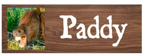 Personalised Stable Door Sign, Horse/Pony Name Plate Plaque Metal Sign Nameplate Oak