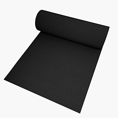 Badematte Bodenbelag Duschvorleger - Uni Schwarz Eckig 65 x 150 cm - Weichschaum Bodenmatte Badteppich Antirutsch Vorleger Matte
