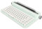 Dpofirs Retro Typewriter Bluetooth Keyboard, 86-Key Vintage Portable Wireless Keyboard with Integrated Stand for Android, iOS (Mint Green)
