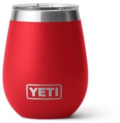YETI Rambler Wine Tumbler, Vacuum Insulated Stainless Steel Tumbler with Magslider Lid, Rescue Red, 10 oz (296 ml)