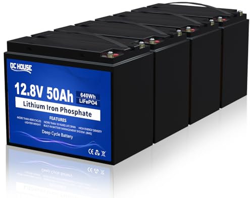 DCHOUSE 2 Pack Batería De Litio 12V 150AH LiFePO4 Bluetooth, Luz SOC & Pantalla BMS, Protección Contra Bajas Temperaturas, Batería De Ciclo Profundo, Para Autocaravanas, Sistemas Solares, Caravanas