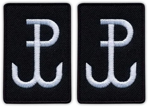 Set von zwei – Kampf Polen – Anker (schwarz) Small / Polska Walczaca – Kotwica – Aufnäher – bestickt