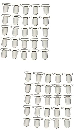 EXCEART 50 Pcs - Broche chupetero - Clips sujetadores chupetes - Sujetachupetes metálico pinzas para chupete clips de liga apaciguar clip de correa Metal clip de pico de pato