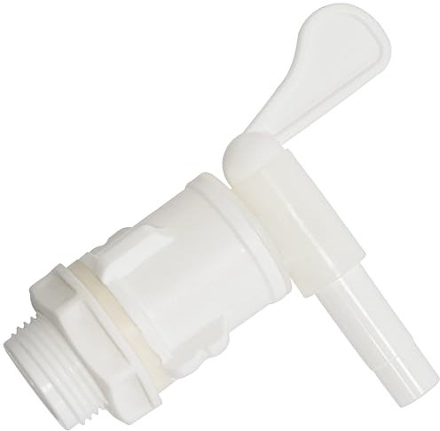 AERZETIX - C73870 - Robinet vanne mâle 3/4 pour fût bidon tonneau - en plastique - couleur blanc - cannelle cuve réservoir d'eau connecteur récipient bonde filetée