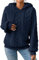 Zetieny Donna Felpa con Cappuccio in Pile Pullover Jacquard a Maniche Lunghe Top Casual Oversize con Coulisse