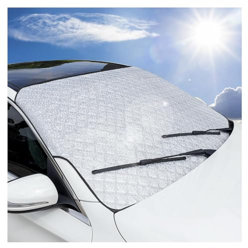 WEQTYSAB Auto Windschutzscheibenabdeckung, für Mercedes EQA 2021+ [H243] Faltbare Frontscheibenabdeckung Winter Sommer Scheibenfrostschutz Abdeckung