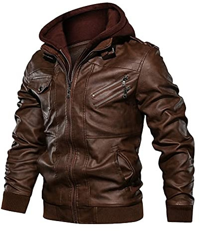 Genérico Chaqueta Corta Para Hombre: Calor Invierno Chaqueta De Piel Sintética Para Hombre Protección Contra El Viento Impermeable Reversible Deportiva Transición Chaqueta Basic Cazadora Aviador
