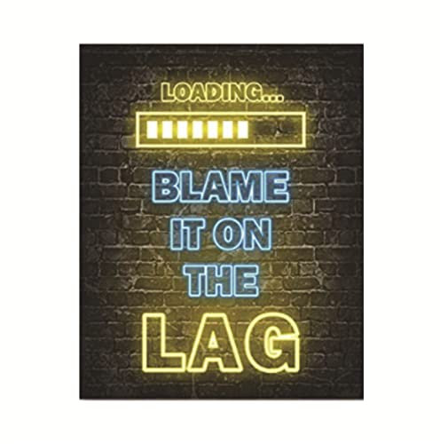 AKTOUR Etichette Nome per Citofono Gaming Wall Art Neon Game Room Decor Gaming Poster Game Room Wall Decor Teenage Boys Room Decor Video Pacchi per Spedizioni Bottiglie (D, A)