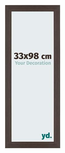 yd. Your Decoration - Puzzlerahmen 33x98 cm - Eiche Dunkel - Puzzlerahmen 500-1000 Teile - Holz Bilderrahmen - Mura