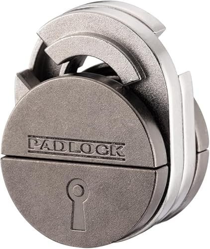 Metal Padlock Brain Teaser Puzzle, Level 5 Difficulty, Educational Mind Game