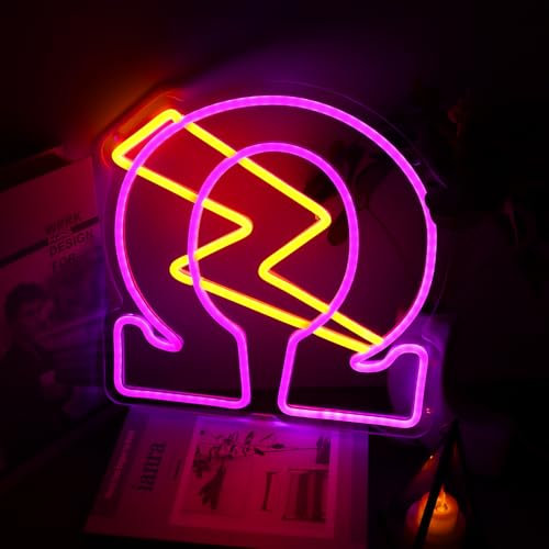 Tiabuy Psi Phi Fraternity Sorority Neon Signs for Wall Decor,Omega Neon Lights with Dimmer Switch, USB Power LED Neon Lights for Birthday Gfits, Party Decor, USB Power Sorority Gifts