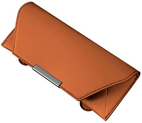 CGDXG Porta Occhiali Auto per Fiat 500 500X Panda Ducato 2020-2024,Portaocchiali da Sole Parasole per Auto Portaocchiali Magnetica Custodia per Occhiali da Auto in Pelle PU,C