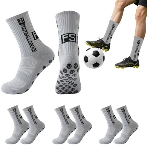 BEKKLPOU 3 Paar Fußballsocken, 39-46 Fussballsocken, Grip Socken Fussball, Atmungsaktive Fußballsocken, Gripsocken, Herren Fußballsocke Für Herren Fussball Basketball Laufen Radfahren