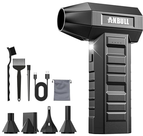 Anbull Electric Air Duster 250000 U/min with 9000 mAh Battery, 4-Speed Adjustable Mini Blower, Dust Blower for Computer, Keyboard, Home, Outdoor and Car