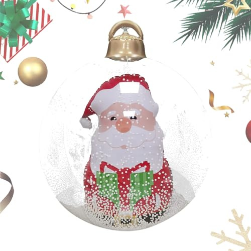 Zunetsutock Aufblasbarer Weihnachtsball | Große Outdoor-Weihnachtsdekoration, Ballon-Dekoration, festlicher Globus für Urlaub, Hof, Garten, Veranda, Innen- und Außenbereich, Partys im Freien
