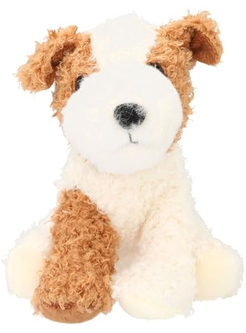 Depesche 13765 TOPModel Fur Ever Friends - Kuscheltier Hund Arlo, mit lockigem Fell in Creme, Braun und Schwarz, ca. 16 cm großes Plüschtier
