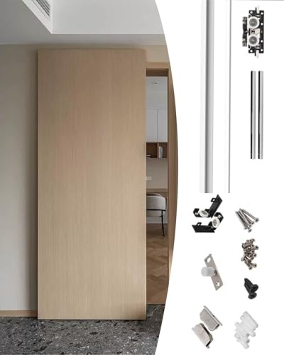 Sliding Door Kit Sliding Ghost Door Hardware Kit 3 4 5 6 ft, Invisible Ghost Gate Track for Pocket Barn Doors, Side Mount Bathroom Shower Slider Door Hinge(90cm/35.4inch/2.9ft)