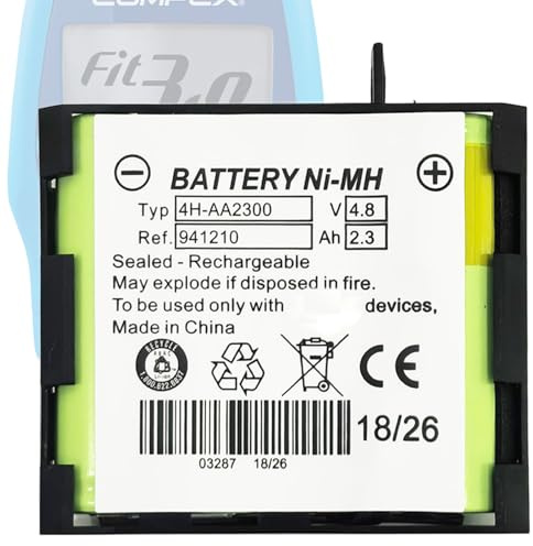Aousavo Hohe Kapazität 2300mAh CO5 941210 ersatz akku Kompatibel mit Compex Muscle Stimulator Devices – Replaces Compex 4H-AA1500, 4H-AA2000, 4H-AA2300,CO5 941210, 941213 (2300 mAh, 4.8 V) batteria