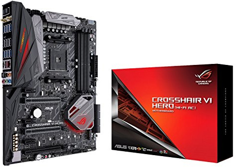 ASUS ROG Crosshair VI Hero (WI-FI AC) AMD Ryzen AM4 DDR4 M.2 USB 3.1 ATX X370 Motherboard with onboard 802.11AC WIFI and AURA Sync RGB Lighting