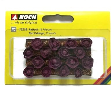 Noch Red Cabbage 16 plants, 3 x 6 cm