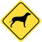 Samunshi® Rhodesian Ridgeback Warnschild Warndreieck Aufkleber Achtung Vorsicht Hund - 10x10cm mehrfarbig