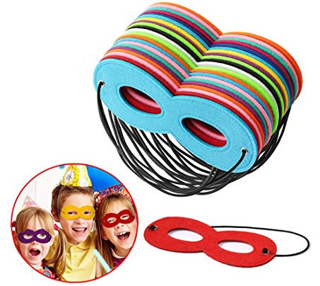 JYOHEY 24 Stück Superhelden Masken Cosplay Kinder Geburtstag Party Augenmasken Weihnachten Halloween Filz Masken Mit Elastischen Seil
