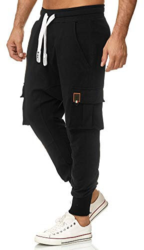 Tazzio Herren Jogginghose Cargohose im Haremstil 19619 Schwarz S