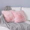 YDFYX Housse de Coussin,Peau de Mouton Fourrure Cuir Taie d'oreiller,Fausse Fourrure Deluxe Décoratif Canapé Chambre Lit Super Doux Peluche Mongolie Taie d'oreiller (2Pcs Rose, 45X45 cm)