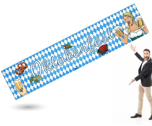 Dekotalent® XXL Bayrische Wiesn Deko Dekoration Set für Ihr Oktoberfest Dahoam mit mehr als 100 Teilen - Banner & Luftballons uvm. (150x40 cm Banner)