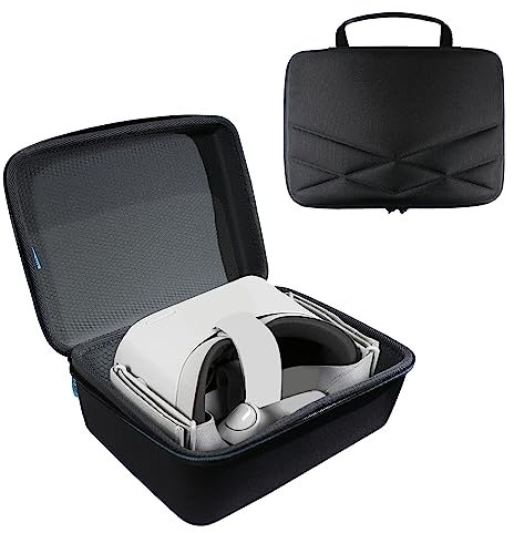 TUDIA Hartschalen-Reiseetui, EVA, stoßdämpfend, kompatibel mit Oculus Go VR Virtual-Reality-Headset, kabelloses Headset, passend für Controller und Ladegerät, Schwarz